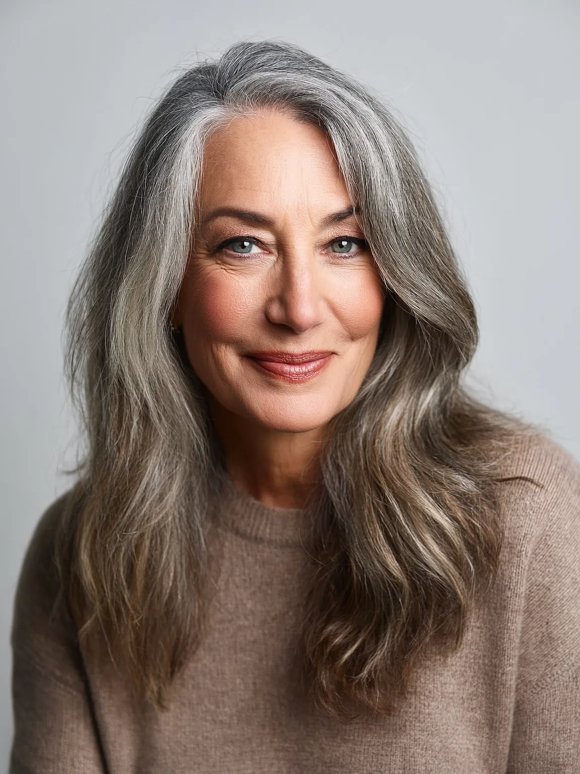 Long Silver Waves with Natural Layered Movement